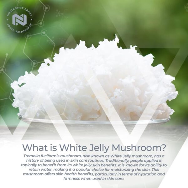Etiqueta del suplemento de cápsulas hongo jelly blanco