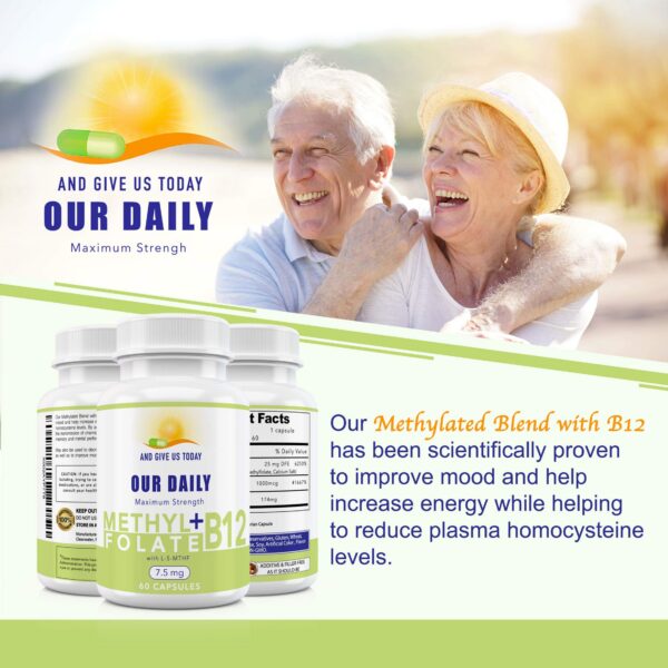 Empaque cápsulas l-metilfolato 7.5 mg y B12 soporte inmunológico