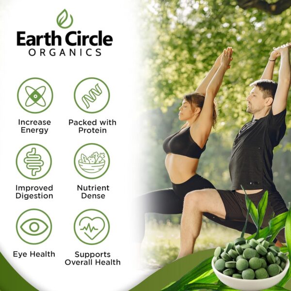 Empaque Earth Circle Organics tabletas clorella natural