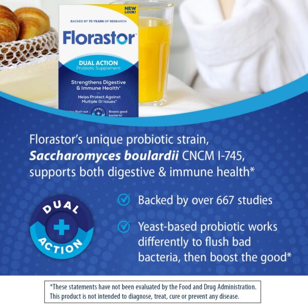 Version 1.0.0 Empaque Florastor suplementos probióticos 54 cápsulas