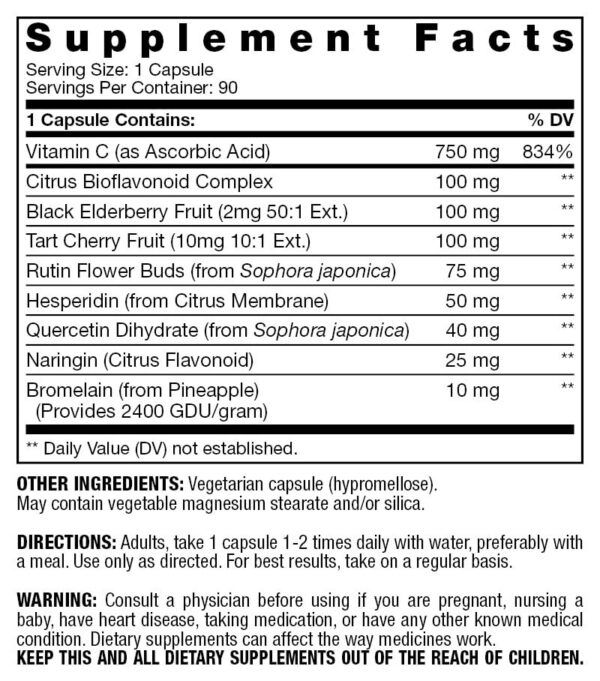 Version 1.0.0 Empaque Fresh Start Super C-Complex 1250 con quercetina y saúco negro