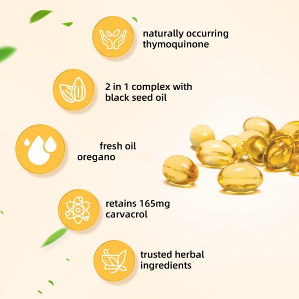 Empaque Front Aceite Semilla Negra y Orégano HEALOADING