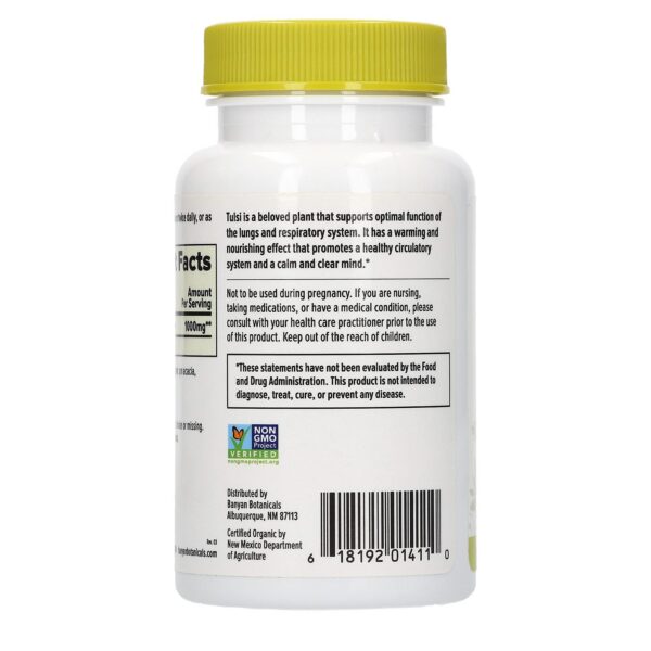 Version 1.0.0 Empaque frontall Banyan Botanicals Tulsi 90 tabletas adaptógeno