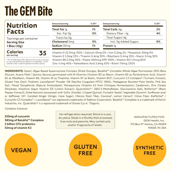 Empaque frontal GEM pack rutinas nutricionales diarias para salud total