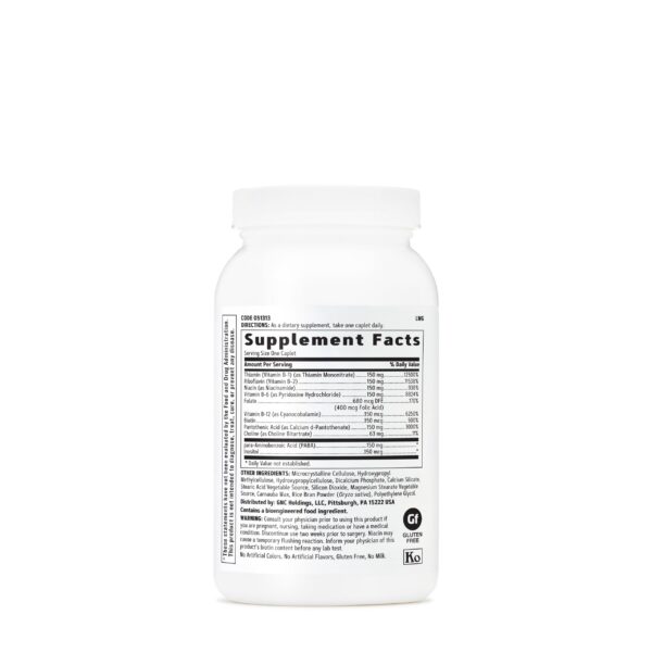 Empaque frontal GNC B-Complex 150 100 tabletas liberación programada