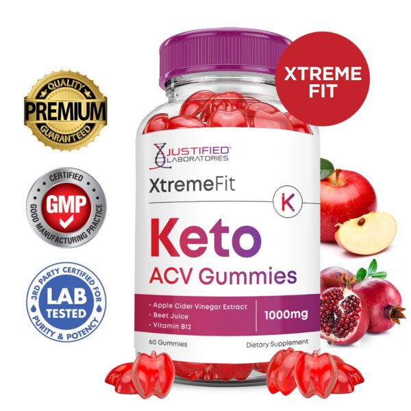 Frasco gomitas Xtreme Fit Keto ACV con ingredientes naturales