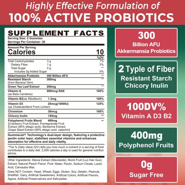 Version 1.0.0 Empaque frontal paquete de gummies probióticos Nextdia