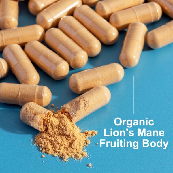 Empaque frontal cápsulas vegetarianas Melena de León orgánica Carlson