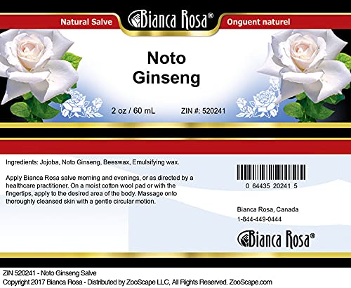 Empaque frontal ungüento ginseng NOTO Bianca Rosa