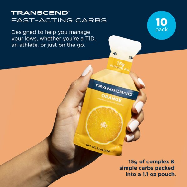 Empaque gel rápido de carbohidratos sabor naranja Transcend