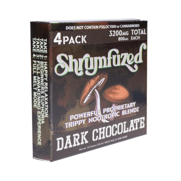 Version 1.0.0 Empaque gominolas nootrópicas Shrumfuzed chocolate oscuro 8000mg