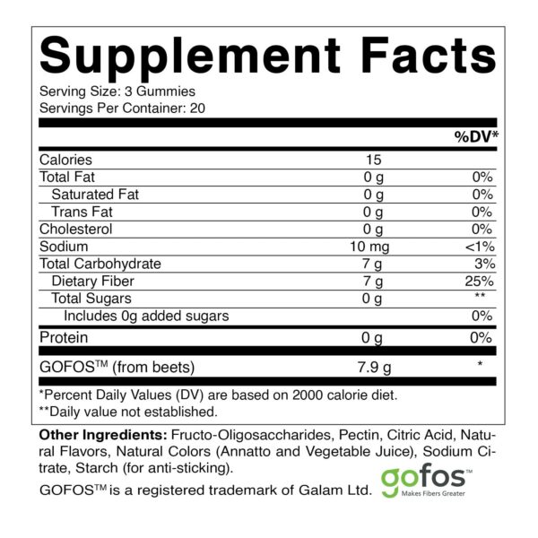 Empaque frontal de gomitas Vitamatic para salud digestiva