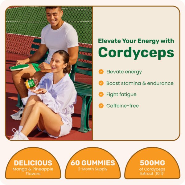 Empaque de gomitas Fungies Cordyceps sabor mango y piña