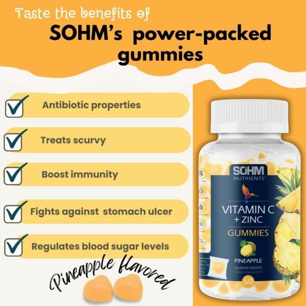 Empaque gomitas vitamina c zinc SOHM ADDS LIFE TO LIVES