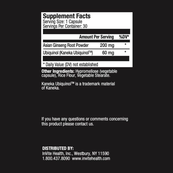 Empaque de Invite Health Energy Hx 30 cápsulas