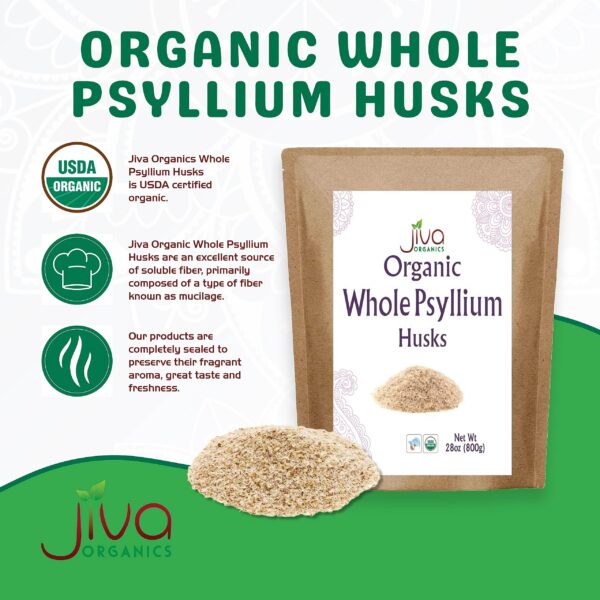 Empaque kraft resellable de psyllium Jiva Organics natural