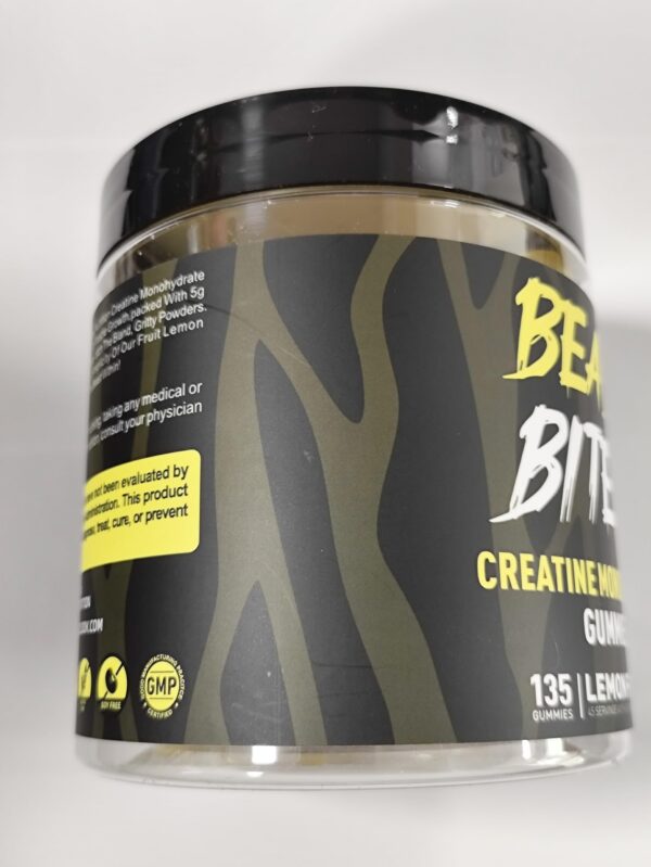 Empaque lateral de gominolas BEAST BITES creatina monohidrato