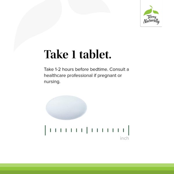 Empaque lateral Terry Naturally Melatonina 10mg 60 tabletas