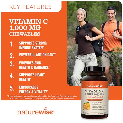 Empaque NatureWise vitamina c masticable sabor a naranja