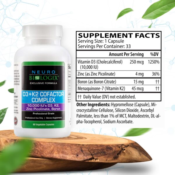 Version 1.0.0 Empaque frontal Neuro biologix D3+K2 complejo cofactor