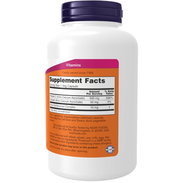 Empaque NOW Foods vitamina C ascorbato de calcio