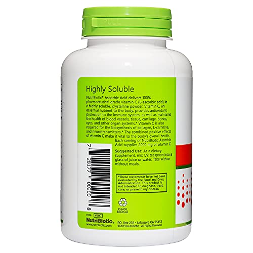 Empaque NutriBiotic vitamina c polvo farmaceutico