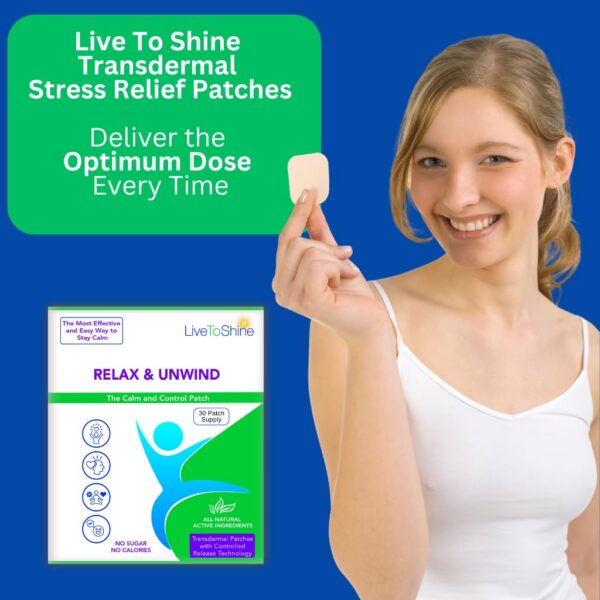 empaque parches relajantes live to shine efecto calmante stress