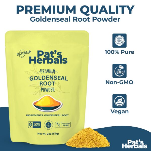 Empaque polvo Pat's Herbals Goldenseal raíz amarilla