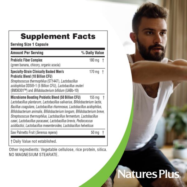 Empaque completo probiótico Natures Plus GI Natural para hombres