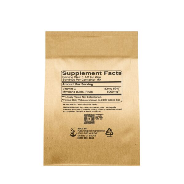 Empaque PURE ORIGINAL INGREDIENTS Camu Camu sin aditivos