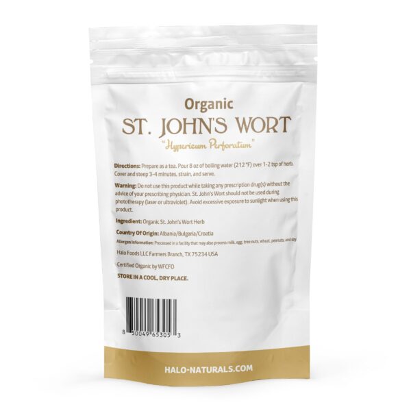 Empaque resellable hierba de hipérico orgánico Halo Naturals