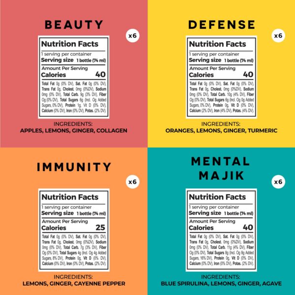 Empaque set limpieza PUR jugos y shots funcionales