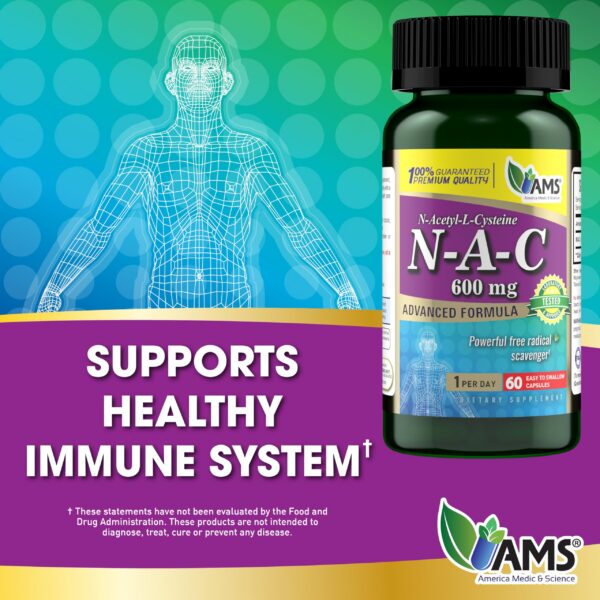 Empaque suplementación NAC 600mg America Medic & Science
