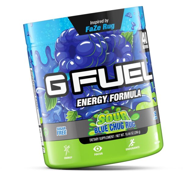 Empaque del suplemento energético G Fuel sin azúcar