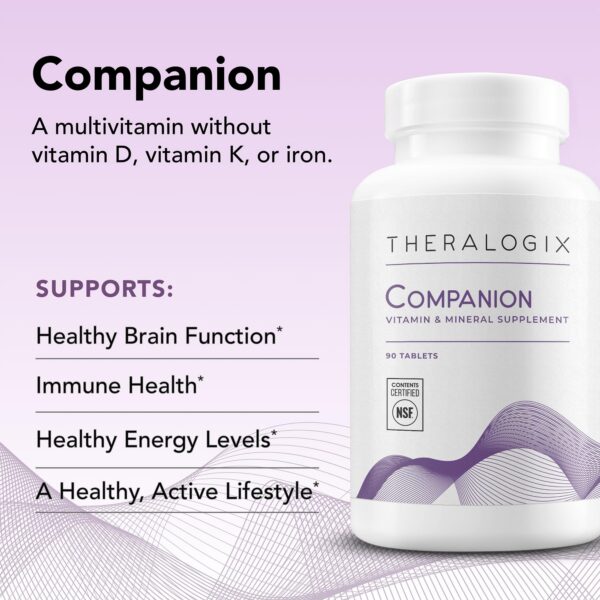 Empaque suplemento Theralogix Companion multivitamínico 90 días