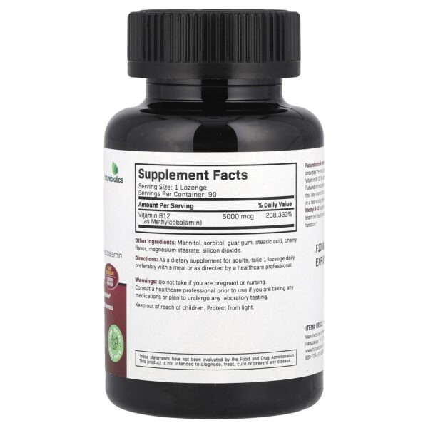 Empaque trasero Futurebiotics Metil B-12 90 pastillas