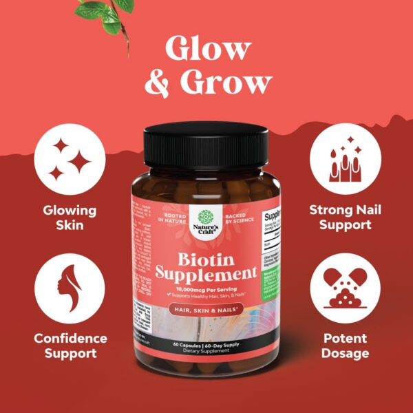 Empaque vitaminas biotina Natures Craft 10000 mcg
