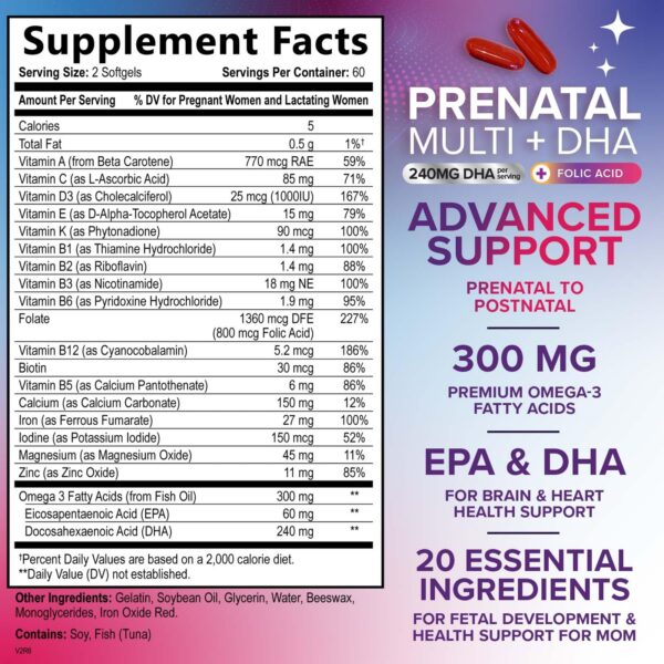 Empaque vitaminas prenatales mujeres Nature's Nutrition