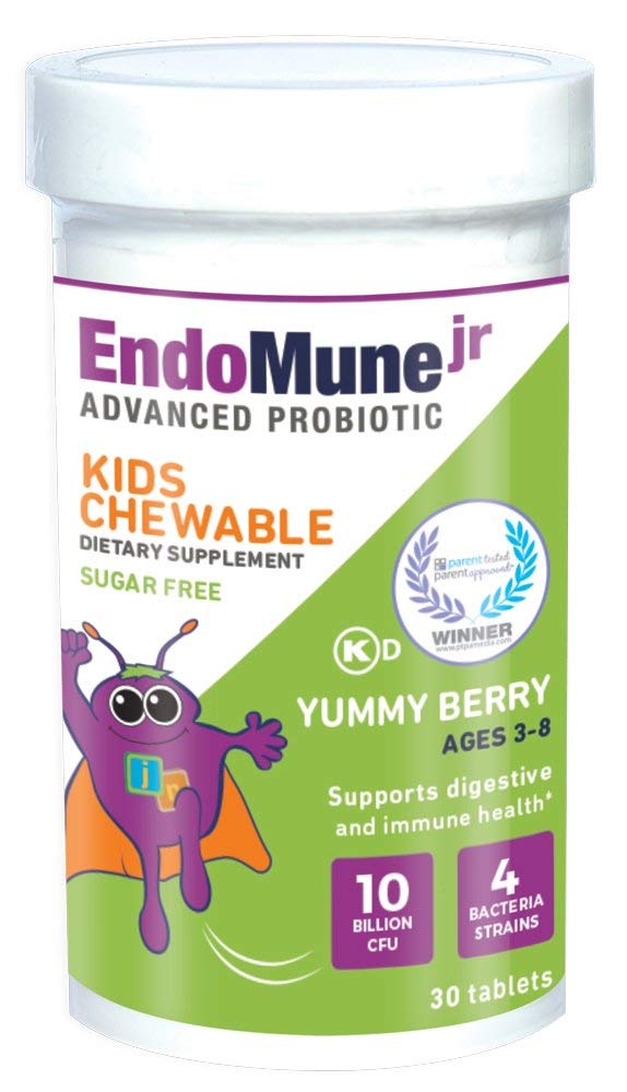 EndoMune Jr tabletas masticables probiótico para niños rosa