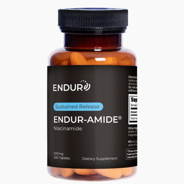 Endur-Amide NAD+ niacinamida 500mg tabletas liberación prolongada