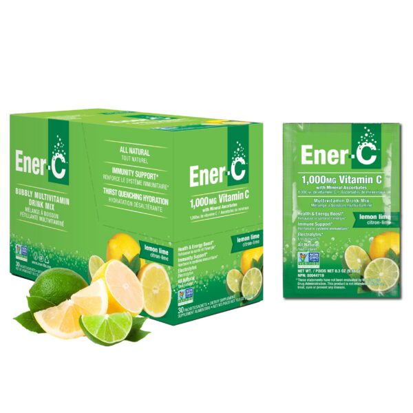 Ener-C mezcla multivitamínica polvo limón lima 30 paquetes