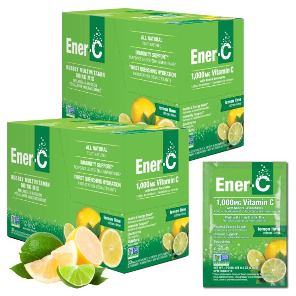 Ener-C mezcla multivitamínica polvo limón lima 60 paquetes