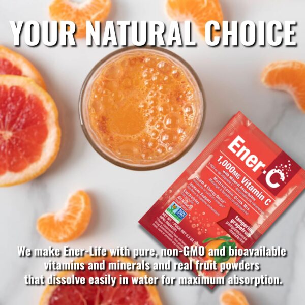Detalle de ingredientes Ener-C multivitaminico mandarina toronja