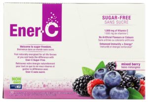Ener-C sin azúcar bebida en polvo vitamina c electrolitos sabor bayas