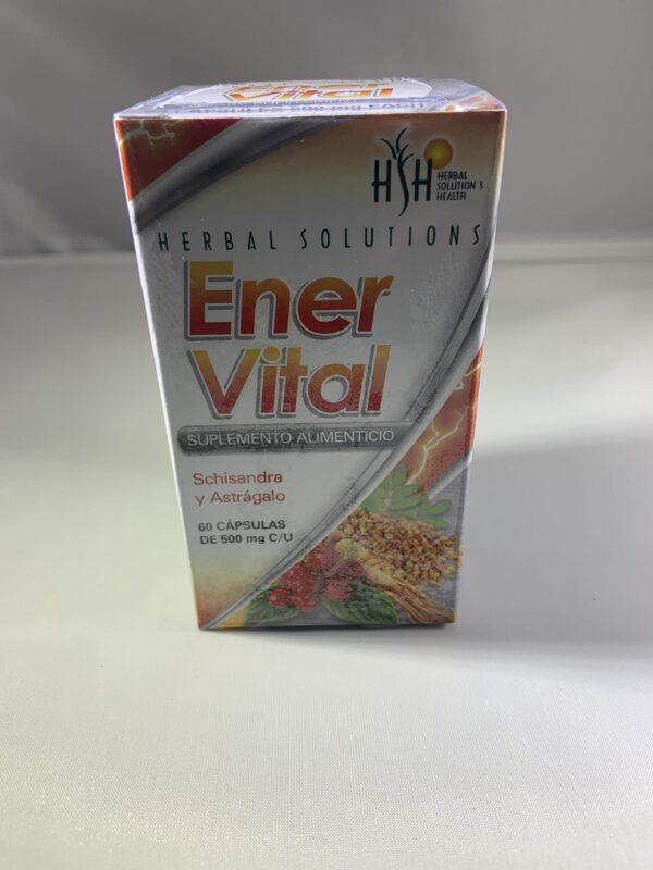 Etiqueta Ener Vital y marca Herbal Solutions