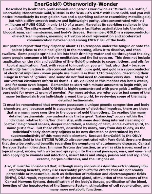 Frasco de EnerGold con tapa negra