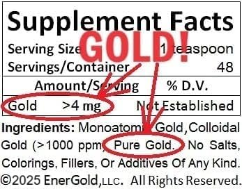 Etiqueta EnerGold ORMUS detalle