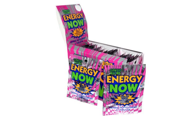 Energy Now suplemento energético caja con 24 paquetes y 72 pastillas