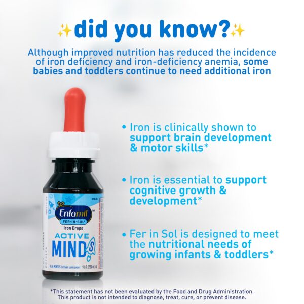 Frasco gotero de hierro líquido con etiqueta