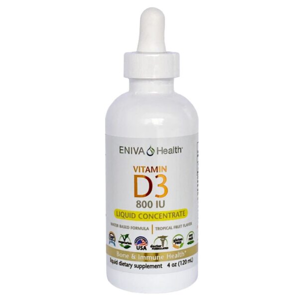 Vitamina D3 líquida Eniva Health, etiqueta frontal
